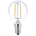 Philips Corepro LED Lustre E14 Sferica Filamento Chiara 2W 250lm - 827 Bianco Molto Caldo | Sostitutiva 25W Philips Corepro LED Lustre E14 Sferica Filamento Chiara 2W 250lm - 827 Bianco Molto Caldo | Sostitutiva 25W