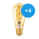 Confezione Multipack 4x Ledvance Vintage 1906 LED E27 Pera Oro 4W 300lm - 820 Bianco Molto Caldo | Sostitutiva 25W Confezione Multipack 4x Ledvance Vintage 1906 LED E27 Pera Oro 4W 300lm - 820 Bianco Molto Caldo | Sostitutiva 25W