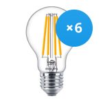 Confezione Multipack 6x Philips Corepro LED Bulbo E27 Pera Chiara 10.5W 1521lm - 840 Bianco Freddo | Sostitutiva 100W Confezione Multipack 6x Philips Corepro LED Bulbo E27 Pera Chiara 10.5W 1521lm - 840 Bianco Freddo | Sostitutiva 100W