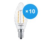 Confezione Multipack 10x Philips Corepro LED Candela E14 Attorcigliata Candela Filamento Chiara 2W 250lm - 827 Bianco Molto Caldo | Sostitutiva 25W Confezione Multipack 10x Philips Corepro LED Candela E14 Attorcigliata Candela Filamento Chiara 2W 250lm - 827 Bianco Molto Caldo | Sostitutiva 25W