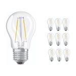 Confezione Multipack 10x Ledvance CLASSIC LED E27 Pera Filamento Chiara 4.8W 470lm - 827 Bianco Molto Caldo | Dimmerabile - Sostitutiva 40W