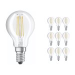 Confezione Multipack 10x Ledvance CLASSIC LED E14 Pera Filamento Chiara 4.2W 470lm - 927 Bianco Molto Caldo | Miglior resa cromatica - Dimmerabile - Sostitutiva 40W Confezione Multipack 10x Ledvance CLASSIC LED E14 Pera Filamento Chiara 4.2W 470lm - 927 Bianco Molto Caldo | Miglior resa cromatica - Dimmerabile - Sostitutiva 40W