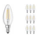 Confezione Multipack 10x Ledvance CLASSIC LED E14 Candela Filamento Chiara 4W 470lm - 827 Bianco Molto Caldo | Sostitutiva 40W Confezione Multipack 10x Ledvance CLASSIC LED E14 Candela Filamento Chiara 4W 470lm - 827 Bianco Molto Caldo | Sostitutiva 40W
