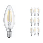 Confezione Multipack 10x Ledvance CLASSIC LED E14 Candela Filamento Chiara 4W 470lm - 840 Bianco Freddo | Sostitutiva 40W Confezione Multipack 10x Ledvance CLASSIC LED E14 Candela Filamento Chiara 4W 470lm - 840 Bianco Freddo | Sostitutiva 40W