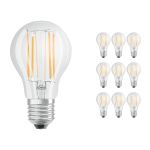 Confezione Multipack 10x Ledvance CLASSIC LED E27 Pera Filamento Chiara 7.5W 1055lm - 827 Bianco Molto Caldo | Dimmerabile - Sostitutiva 75W Confezione Multipack 10x Ledvance CLASSIC LED E27 Pera Filamento Chiara 7.5W 1055lm - 827 Bianco Molto Caldo | Dimmerabile - Sostitutiva 75W