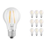 Confezione Multipack 10x Ledvance CLASSIC LED E27 Pera Filamento Chiara 4.2W 470lm - 927 Bianco Molto Caldo | Miglior resa cromatica - Dimmerabile - Sostitutiva 40W Confezione Multipack 10x Ledvance CLASSIC LED E27 Pera Filamento Chiara 4.2W 470lm - 927 Bianco Molto Caldo | Miglior resa cromatica - Dimmerabile - Sostitutiva 40W