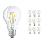 Confezione Multipack 10x Ledvance CLASSIC LED E27 Pera Filamento Chiara 4W 470lm - 840 Bianco Freddo | Sostitutiva 40W Confezione Multipack 10x Ledvance CLASSIC LED E27 Pera Filamento Chiara 4W 470lm - 840 Bianco Freddo | Sostitutiva 40W