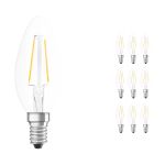 Confezione Multipack 10x Ledvance CLASSIC LED E14 Candela Filamento Chiara 2.5W 250lm - 827 Bianco Molto Caldo | Sostitutiva 25W Confezione Multipack 10x Ledvance CLASSIC LED E14 Candela Filamento Chiara 2.5W 250lm - 827 Bianco Molto Caldo | Sostitutiva 25W
