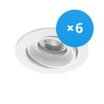 Confezione Multipack 6x Noxion Incasso Spot Vision MR16 Inclinabile Bianca | Ritaglio 69mm - GU10 Attacco Confezione Multipack 6x Noxion Incasso Spot Vision MR16 Inclinabile Bianca | Ritaglio 69mm - GU10 Attacco