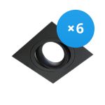 Confezione Multipack 6x Noxion Incasso Spot Boxi MR16 Inclinabile Nero | Ritaglio 80mm - GU10 Attacco Confezione Multipack 6x Noxion Incasso Spot Boxi MR16 Inclinabile Nero | Ritaglio 80mm - GU10 Attacco