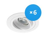 Confezione Multipack 6x Noxion Incasso Spot Logic MR16 Inclinabile Bianca | Ritaglio 80mm - GU10 Attacco Confezione Multipack 6x Noxion Incasso Spot Logic MR16 Inclinabile Bianca | Ritaglio 80mm - GU10 Attacco
