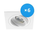 Confezione Multipack 6x Noxion Incasso Spot Boxi MR16 Inclinabile Bianca | Ritaglio 80mm - GU10 Attacco Confezione Multipack 6x Noxion Incasso Spot Boxi MR16 Inclinabile Bianca | Ritaglio 80mm - GU10 Attacco