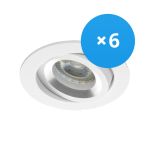 Confezione Multipack 6x Noxion Incasso Spot Drome MR16 Inclinabile Bianca | Ritaglio 69mm - GU10 Attacco Confezione Multipack 6x Noxion Incasso Spot Drome MR16 Inclinabile Bianca | Ritaglio 69mm - GU10 Attacco