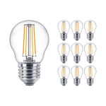 Confezione Multipack 10x Philips Corepro LED Lustre E27 Sferica Filamento Chiara 4.3W 470lm - 827 Bianco Molto Caldo | Sostitutiva 40W Confezione Multipack 10x Philips Corepro LED Lustre E27 Sferica Filamento Chiara 4.3W 470lm - 827 Bianco Molto Caldo | Sostitutiva 40W