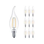 Confezione Multipack 10x Philips Corepro LED Candela E14 Piegato-tip Filamento Chiara 2W 250lm - 827 Bianco Molto Caldo | Sostitutiva 25W Confezione Multipack 10x Philips Corepro LED Candela E14 Piegato-tip Filamento Chiara 2W 250lm - 827 Bianco Molto Caldo | Sostitutiva 25W