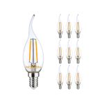 Confezione Multipack 10x Noxion Lucent LED E14 Piegato-tip Candela Filamento Chiara 2.5W 250lm - 827 Bianco Molto Caldo | Sostitutiva 25W Confezione Multipack 10x Noxion Lucent LED E14 Piegato-tip Candela Filamento Chiara 2.5W 250lm - 827 Bianco Molto Caldo | Sostitutiva 25W