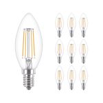 Confezione Multipack 10x Philips Corepro LED Candela E14 Filamento Chiara 4.3W 470lm - 827 Bianco Molto Caldo | Sostitutiva 40W Confezione Multipack 10x Philips Corepro LED Candela E14 Filamento Chiara 4.3W 470lm - 827 Bianco Molto Caldo | Sostitutiva 40W