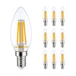 Confezione Multipack 10x Noxion Lucent LED E14 Candela Filamento Chiara 4.5W 470lm - 827 Bianco Molto Caldo | Dimmerabile - Sostitutiva 40W Confezione Multipack 10x Noxion Lucent LED E14 Candela Filamento Chiara 4.5W 470lm - 827 Bianco Molto Caldo | Dimmerabile - Sostitutiva 40W