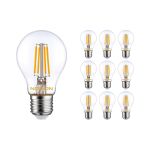 Confezione Multipack 10x Noxion Lucent Filamento LED E27 Pera Chiara 4.5W 470lm - 827 Bianco Molto Caldo | Sostitutiva 40W Confezione Multipack 10x Noxion Lucent Filamento LED E27 Pera Chiara 4.5W 470lm - 827 Bianco Molto Caldo | Sostitutiva 40W