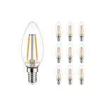 Confezione Multipack 10x Noxion Lucent LED E14 Candela Filamento Chiara 2.5W 250lm - 827 Bianco Molto Caldo | Sostitutiva 25W Confezione Multipack 10x Noxion Lucent LED E14 Candela Filamento Chiara 2.5W 250lm - 827 Bianco Molto Caldo | Sostitutiva 25W