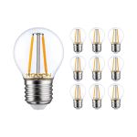 Confezione Multipack 10x Noxion Lucent LED E27 Sferica Filamento Chiara 2.5W 250lm - 827 Bianco Molto Caldo | Sostitutiva 25W Confezione Multipack 10x Noxion Lucent LED E27 Sferica Filamento Chiara 2.5W 250lm - 827 Bianco Molto Caldo | Sostitutiva 25W