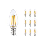 Confezione Multipack 10x Noxion Lucent LED E14 Candela Filamento Chiara 4.5W 470lm - 827 Bianco Molto Caldo | Sostitutiva 40W Confezione Multipack 10x Noxion Lucent LED E14 Candela Filamento Chiara 4.5W 470lm - 827 Bianco Molto Caldo | Sostitutiva 40W