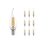 Confezione Multipack 10x Noxion Lucent LED E14 Piegato-tip Candela Filamento Chiara 4.5W 470lm - 827 Bianco Molto Caldo | Dimmerabile - Sostitutiva 40W Confezione Multipack 10x Noxion Lucent LED E14 Piegato-tip Candela Filamento Chiara 4.5W 470lm - 827 Bianco Molto Caldo | Dimmerabile - Sostitutiva 40W