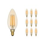 Confezione Multipack 10x Noxion Lucent LED E14 Candela Filamento Ambra 4.1W 350lm - 822 Bianco Molto Caldo | Dimmerabile - Sostitutiva 40W Confezione Multipack 10x Noxion Lucent LED E14 Candela Filamento Ambra 4.1W 350lm - 822 Bianco Molto Caldo | Dimmerabile - Sostitutiva 40W