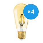 Confezione Multipack 4x Ledvance Vintage 1906 LED E27 Pera Oro 2.5W 220lm - 824 Bianco Molto Caldo | Sostitutiva 22W Confezione Multipack 4x Ledvance Vintage 1906 LED E27 Pera Oro 2.5W 220lm - 824 Bianco Molto Caldo | Sostitutiva 22W