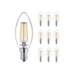 Confezione Multipack 10x Philips MASTER Value LED Candela E14 Filamento Chiara 3.4W 470lm - 927 Bianco Molto Caldo | Miglior resa cromatica - Dimmerabile - Sostitutiva 25W Confezione Multipack 10x Philips MASTER Value LED Candela E14 Filamento Chiara 3.4W 470lm - 927 Bianco Molto Caldo | Miglior resa cromatica - Dimmerabile - Sostitutiva 25W