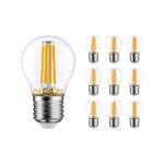 Confezione Multipack 10x Noxion Lucent LED E27 Sferica Filamento Chiara 4.5W 470lm - 927 Bianco Molto Caldo | Miglior Resa Cromatica - Sostitutiva 40W Confezione Multipack 10x Noxion Lucent LED E27 Sferica Filamento Chiara 4.5W 470lm - 927 Bianco Molto Caldo | Miglior Resa Cromatica - Sostitutiva 40W