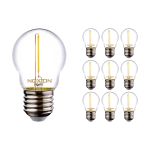 Confezione Multipack 10x Noxion Lucent LED E27 Sferica Filamento Chiara 1.4W 136LM - 827 Bianco Molto Caldo | Sostitutiva 15W Confezione Multipack 10x Noxion Lucent LED E27 Sferica Filamento Chiara 1.4W 136LM - 827 Bianco Molto Caldo | Sostitutiva 15W