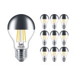 Confezione Multipack 10x Philips Classic LED Bulbo E27 Pera Mirror 7.2W 650lm 650lm - 827 Bianco Molto Caldo | Dimmerabile - Sostitutiva 60W Confezione Multipack 10x Philips Classic LED Bulbo E27 Pera Mirror 7.2W 650lm 650lm - 827 Bianco Molto Caldo | Dimmerabile - Sostitutiva 60W