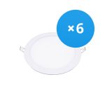 Confezione Multipack 6x Downlight LED UltraSlim 15W 1200lm 110D - 840 Bianco Freddo | 190mm - Ritaglio 175mm Confezione Multipack 6x Downlight LED UltraSlim 15W 1200lm 110D - 840 Bianco Freddo | 190mm - Ritaglio 175mm