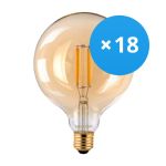 Confezione Multipack 18x Noxion Lucent LED E27 Globe Filamento Ambra 125mm 7.2W 630lm - 822 Bianco Molto Caldo | Sostitua 60W Confezione Multipack 18x Noxion Lucent LED E27 Globe Filamento Ambra 125mm 7.2W 630lm - 822 Bianco Molto Caldo | Sostitua 60W