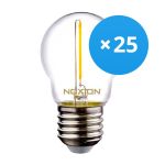 Confezione Multipack 25x Noxion Lucent LED E27 Sferica Filamento Chiara 1.4W 136LM - 827 Bianco Molto Caldo | Sostitua 15W Confezione Multipack 25x Noxion Lucent LED E27 Sferica Filamento Chiara 1.4W 136LM - 827 Bianco Molto Caldo | Sostitua 15W