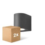 Pacco doppio D'Lite Luce Da Parete Vossem Aluminium Nero | Adatto per 1x GU10 Pacco doppio D'Lite Luce Da Parete Vossem Aluminium Nero | Adatto per 1x GU10