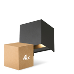 Confezione Multipack 4x D'Lite LED Luce Da Parete Elingen Aluminium Nero 4.9W 480lm - 830 Luce Calda -  Confezione Multipack 4x D'Lite LED Luce Da Parete Elingen Aluminium Nero 4.9W 480lm - 830 Luce Calda -