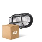 Confezione Multipack 4x D'Lite Luce Da Parete Ecco Nero Ovale | IP44 - Adatto per 1x E27 Confezione Multipack 4x D'Lite Luce Da Parete Ecco Nero Ovale | IP44 - Adatto per 1x E27