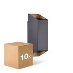 Confezione Multipack 10x Nordlux Nico Luce Da Parete Aluminium Nero Up & Down | Adatto per 2x GU10 Confezione Multipack 10x Nordlux Nico Luce Da Parete Aluminium Nero Up & Down | Adatto per 2x GU10