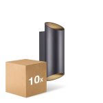 Confezione Multipack 10x Nordlux Nico Luce Da Parete Aluminium Nero Up & Down  | Adatto per 2x GU10 Confezione Multipack 10x Nordlux Nico Luce Da Parete Aluminium Nero Up & Down  | Adatto per 2x GU10