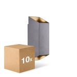 Confezione Multipack 10x Nordlux Nico Luce Da Parete Aluminium Antracite Up & Down | Adatto per 2x GU10 Confezione Multipack 10x Nordlux Nico Luce Da Parete Aluminium Antracite Up & Down | Adatto per 2x GU10