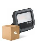 Confezione Multipack 4x Ledvance Proiettore LED Aluminium Nero 8W 1100lm 100D - 830 Luce Calda -  | IP66 - Simmetrico Confezione Multipack 4x Ledvance Proiettore LED Aluminium Nero 8W 1100lm 100D - 830 Luce Calda -  | IP66 - Simmetrico