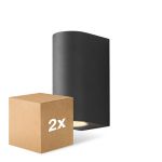 Pacco doppio D'Lite Luce Da Parete Vossem Aluminium Nero | Adatto per 2x GU10 Pacco doppio D'Lite Luce Da Parete Vossem Aluminium Nero | Adatto per 2x GU10