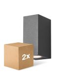 Pacco doppio D'Lite Luce Da Parete Vrebos Aluminium Nero | Adatto per 2x GU10 Pacco doppio D'Lite Luce Da Parete Vrebos Aluminium Nero | Adatto per 2x GU10