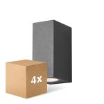 Confezione Multipack 4x D'Lite Luce Da Parete Vrebos Aluminium Nero | Adatto per 2x GU10 Confezione Multipack 4x D'Lite Luce Da Parete Vrebos Aluminium Nero | Adatto per 2x GU10