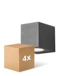 Confezione Multipack 4x D'Lite Luce Da Parete Vrebos Aluminium Nero | Adatto per 1x GU10 Confezione Multipack 4x D'Lite Luce Da Parete Vrebos Aluminium Nero | Adatto per 1x GU10