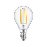 Philips Corepro LED Lustre E14 Sferica Filamento Chiara 4.3W 470lm - 827 Bianco Molto Caldo | Sostitutiva 40W Philips Corepro LED Lustre E14 Sferica Filamento Chiara 4.3W 470lm - 827 Bianco Molto Caldo | Sostitutiva 40W