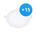 Confezione Multipack 15x Downlight LED UltraSlim 15W 1200lm 110D - 840 Bianco Freddo | 190mm - Ritaglio 175mm Confezione Multipack 15x Downlight LED UltraSlim 15W 1200lm 110D - 840 Bianco Freddo | 190mm - Ritaglio 175mm