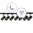 Set completo 1-Fase Rail L 1,5 x 1,5 Metro Nero | incl. 7x Faretti + GU10 2700K 3W Dimmerabile + Tappo Di Chiusura, Connettore di Alimentazione e L -Connettore